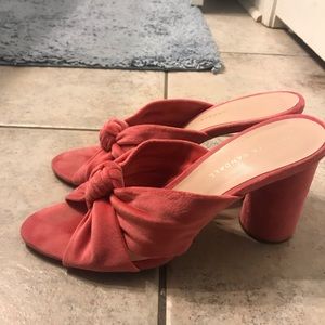 Loeffer Randall Pink Velvet Heeled Slides